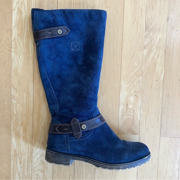 Blue suede leather Naturalizer Tanita boots size 7 - Picture 1 of 10